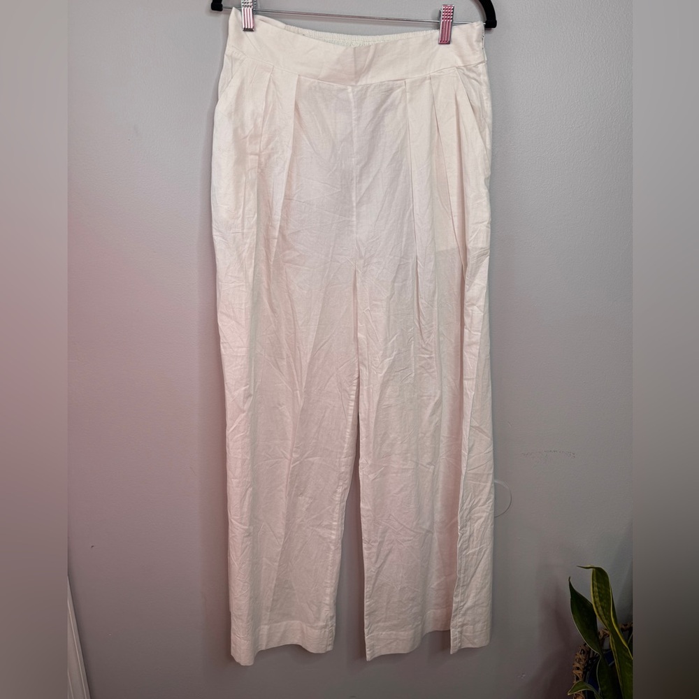 Free People Boho 100% Cotton Beach Coastal Vacation Wide Leg Pants Size Small